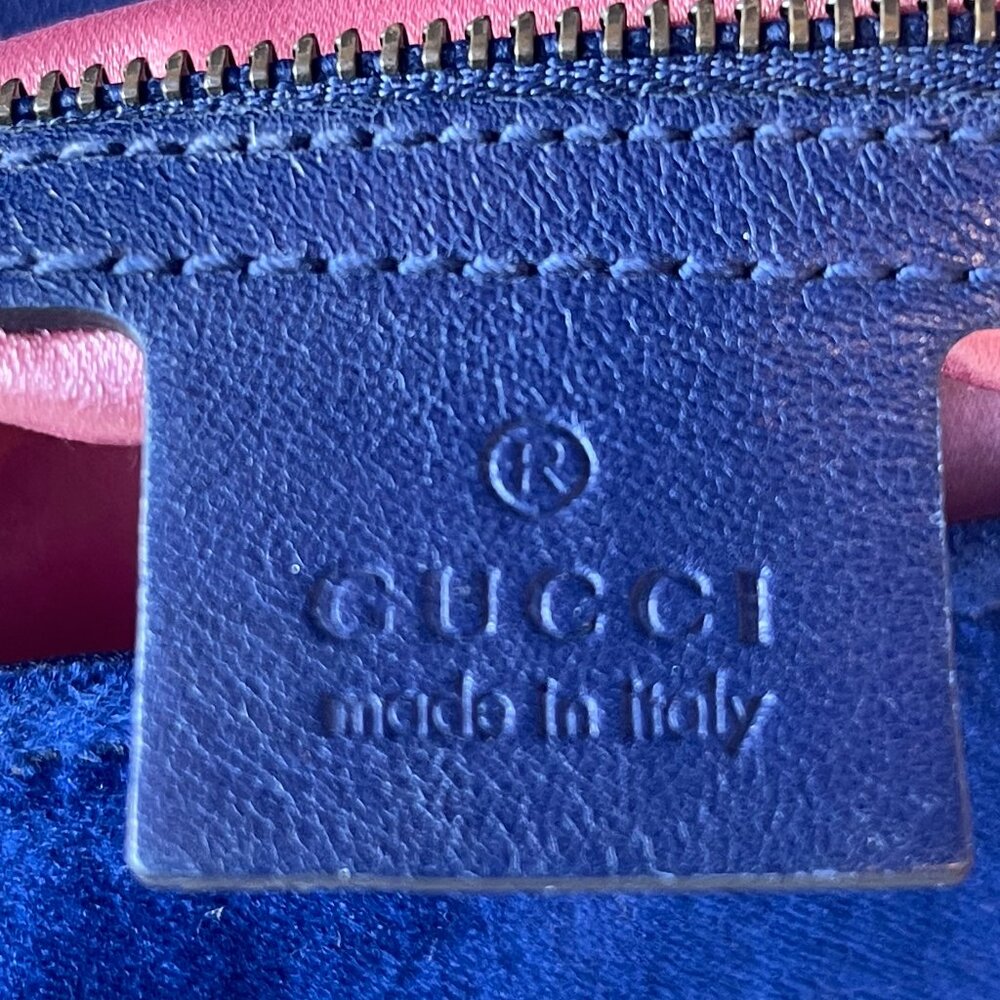 Gucci Blue Quilted Velvet Embroidered MODERN Medium Marmont Bag - Preowned - Picture 5 of 16